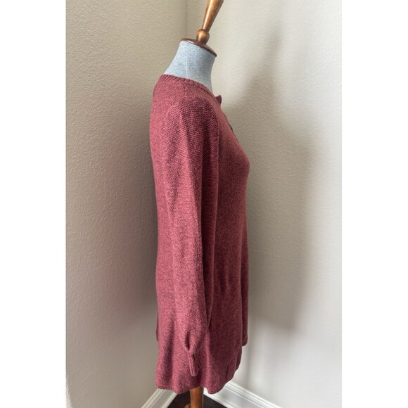 American Eagle Women's Size Medium Burgundy Long Sleeve Henley Sweater Dress-NWT - Picture 3 of 7